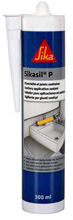 SIKA - Mastic silicone universel pour joint d'étanchéité et joints sanitaires - Sikasil P Transparent - Multisupports - Résistant aux UV/Moisissures - 300ml