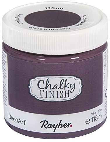 Rayher Chalky Finish Peinture craie, look shabby chic 118ml rouge mûre, 38867304