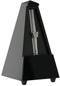 Wittner Metronom Taktell Pyramidenform System Maelzel Serie 810 - Massivholzgehäuse - Mit Glocke - Schwarz hochglanz - Mechanisch zum Aufziehen - Keine Batterien erforderlich - Made in Germany