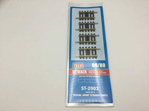Peco Oo/Ho Setrack Pack Of 4 Special Short Straight