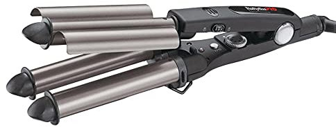 BaByliss PRO BAB2269TTE - Tourmaline Fer à Onduler Triple Professionnel - Waver - Ondulations de Sirène - Beach Waves