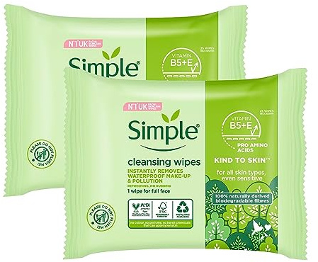 Simple Kind To Skin 25 Cleansing Facial Wipes (3 pack)