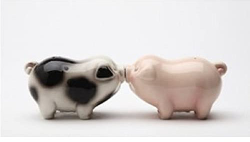 Pacific Giftware Kissing Passion Piggies Collectible Salt & Pepper Shaker Set