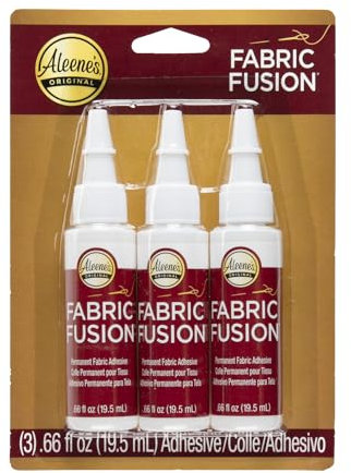 Aleene's 32140 Fabric Fusion permanent Glue Trial 19,5ml 3pcs, Polymer auf Wasserbasis, 2.33 x 10.79 x 15.24 cm, 58 Milliliter