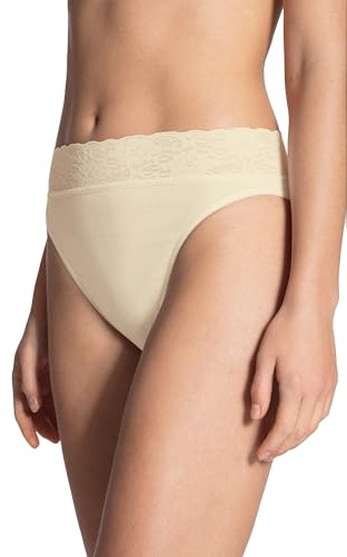 CALIDA Iconics Pantalon Jazz Femme, 100% Coton, Dentelle sur l'échancrure de la Jambe