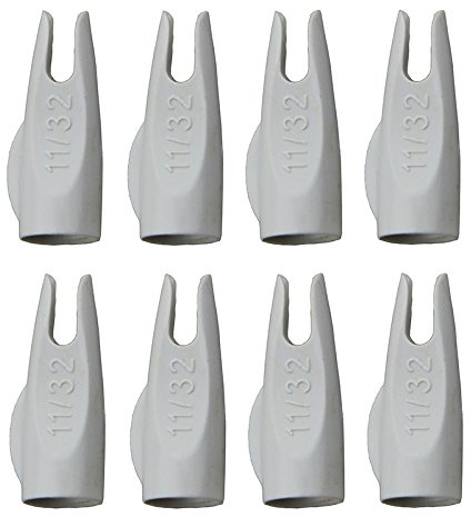 Mangobuy 50pcs 11/32 Arrow Nock White/Red For OD9mm Wooden and Bamboo Arrow Traditional Bow Outdoor Archery (White)