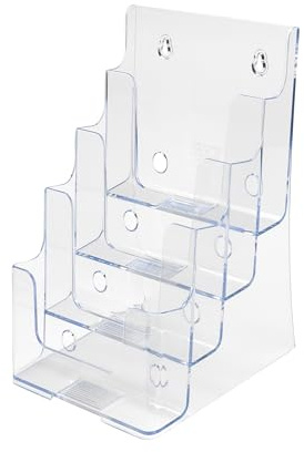 Deflecto Porte-documents à 4 niveaux pour comptoir, format A5, format portrait, à plusieurs niveaux - Porte-revues - Porte-dépliants - Montage mural