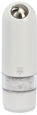 Peugeot Alaska Moulin à sel électrique avec éclairage, Couleur : Blanc, Taille : 17 cm, Matière : ABS, 27674
