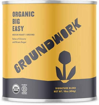 Groundwork Organic Ground Medium Roast Coffee, Big Easy, 16 Ounce Can
