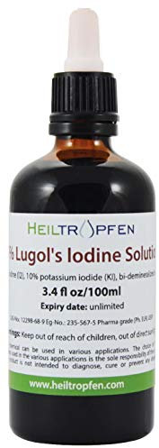 Lugolsche Lösung 5% 100 ml | Inhaltsstoffe in pharmazeutischer Qualität | 15% Lugols liquid Formulierung | 5 Prozent elementares Jod und 10% Kaliumjodid | Jod Lösung | Heiltropfen®