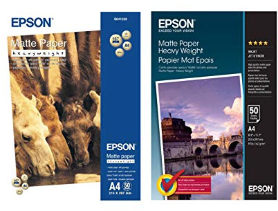 Epson Matte Paper Heavy Weight, DIN A4, 167 G/M², 50 Sheets - Photo Paper DIN A4, 167 g/m², 50 Sheets, 210 mm, 297 mm, A4, 50 Sheets, Matte, White