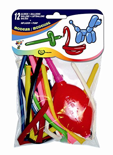 Unbekannt 12 * MODELLIER-Luftballons * Plus Luftpumpe für Spiel, Kindergeburtstag oder Party // Modellierballon Ballons Deko Mottoparty Kinderparty