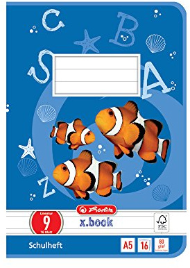 Herlitz 3320900 häfte A5/16 linjerat 09 (linjerat med kant) FSC Mixed 10-pack motiv sorterade