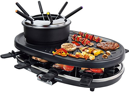 Syntrox Germany 3 en 1 – Raclette/grill Fondue de Appenzell para 8 personas