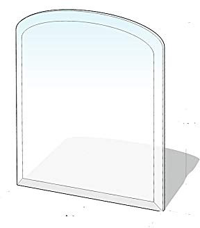 Kamin Glasplatte 8 mm Zunge flach 3 mit Facette