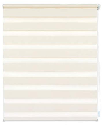 EXKLUSIV HEIMTEXTIL Duo Doppelrollo Klemmfix Fensterrollo ohne Bohren mit Pendelsicherung beige 90 x 200 cm