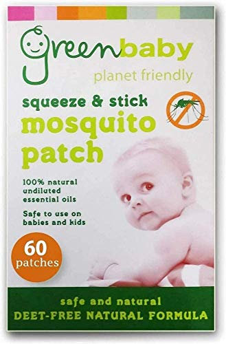 VIE Greenbaby Mosquito & Insect Protection Patches (60 Patches) | Squeeze & Stick, DEET-Free Natural Formula | Safe for Babies & Kids | Effective Protection Against Mosquitoes, Fleas & Biting Insects