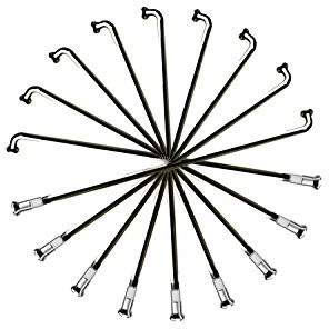 37 Stück Speichen 254mm Spokes Schwarz VERZINKT 2mm Inkl. Messing Speichennippel