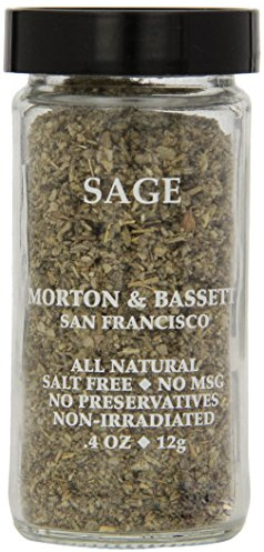 Morton & Bassett Sage, 0.4 oz – Non-GMO, Salt-Free, Aromatic Herb for Stuffing, Roasts & Holiday Dishes