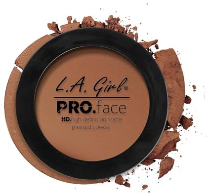 L.A. Girl PRO.Face Matte Pressed Powder, Cocoa GPP615 - Flawless, Long Lasting Matte Finish with Sheer to Buildable Coverage & Oil Control - Vegan, Travel Compact with Mirror and Sponge