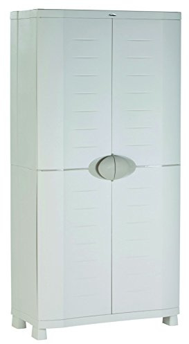 Plastiken M258516 - Armario de Resina escobero Space Saver Beige 90cm