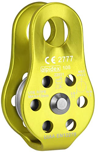 ALPIDEX Seilrolle Umlenkrolle 22 kN - Fix Pulley Flaschenzug - geeignet für Textilseile bis 13 mm Durchmesser - EN12278, Farbe:Lime
