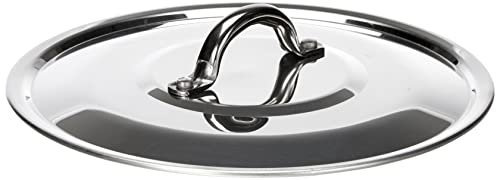 Pentole Agnelli Alluminio 2 mm Coperchio Tondo con Ponticello senza Orlo, Lucido, Argento, 20 cm