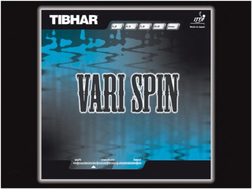 Tibhar - Rivestimento per Tavolo da Ping Pong Vari Spin, Max mm, Colore: Rosso