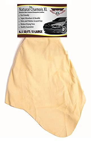 Gamuza Natural XL Mega Size (6.5 pies Cuadrados) de Ever New Automotive® Premium Piel de Oveja de Nueva Zelanda para Coches, Barcos y caravanas. Increíble recurso renovable