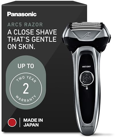 Panasonic ARC5 Electric Razor for Men with Pop-Up Trimmer, Wet/Dry 5-Blade Electric Shaver with Intelligent Shave Sensor and Multi-Flex Pivoting Head – ES-LV65-S (Silver)