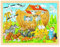 goki 57535 Einlegepuzzle Einzug in die Arche Noah aus Holz, Holzpuzzle mit Tieren und Arche, Lernspielzeug und Kinderpuzzle, fördert Fantasie und Motorik, 40cm x 30cm, 96er Set, ab 3 Jahre