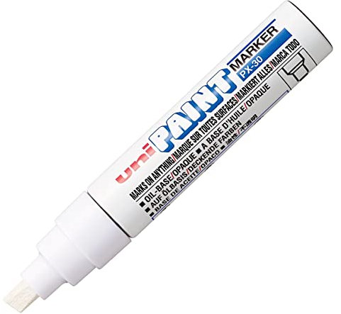 Faber-Castell uni-ball 182201 - Marqueur peinture Paint PX-30 à pointe biseautée, blanc