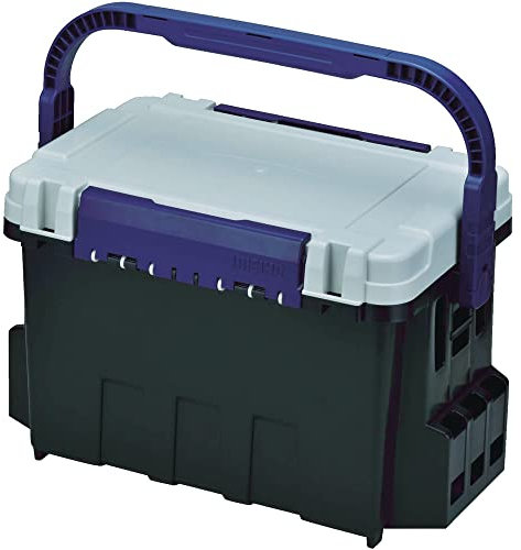 Meiho Box Seat Bucket Mouse BM-9000 - Angelkasten 542 x 340 x 350 mm, Angelkoffer mit 35 Liter Volumen, schwarz/weiß/Blaue Angelbox auch als Angelsitz zu verwenden!