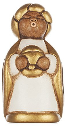 THUN - Re Magio Melchiorre con Oro - Versione Bianca - Statuine Presepe Classico - Ceramica - I Classici