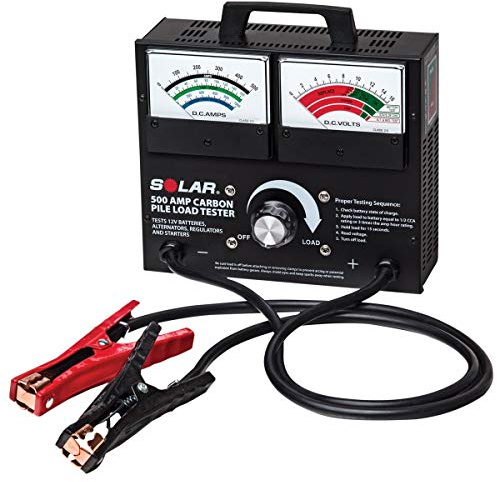 Clore Automotive Solar 1874 500 Amp Carbon Pile Battery Load Tester, Black