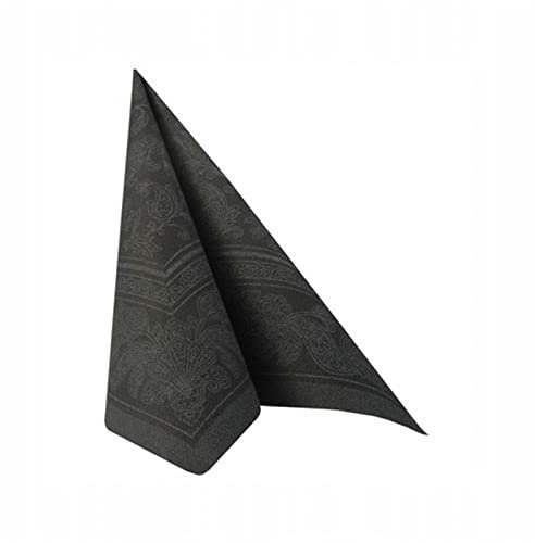 160 Servietten ROYAL Collection 1/4-Falz 40 x 40 schwarz Ornaments