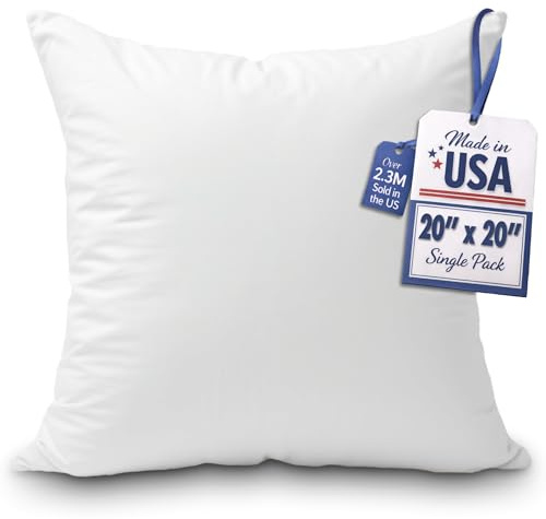 Foamily Premium allergivänlig fyllningskudde insats fuskkudde fyrkantig form polyester, 50,8 cm L x 50,8 cm W, standard/vit