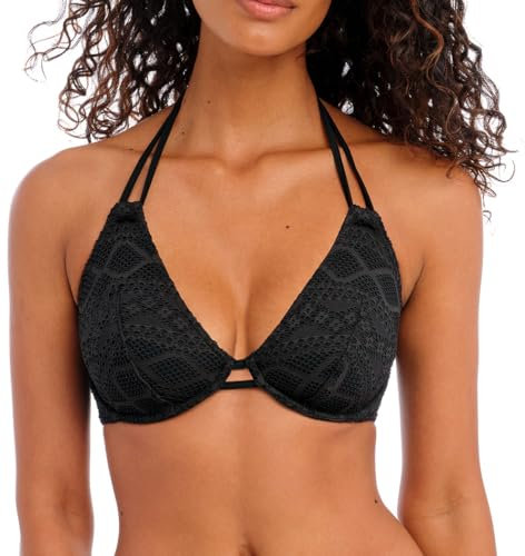 Freya Womens Sundance Halter Bikini Top, Black, 32DD