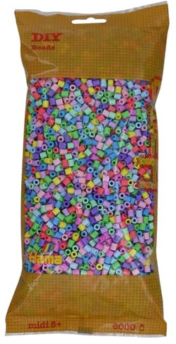 Hama 6000 Plastic Pastel Mix Beads, Small, Children's Jewelry Making Kit