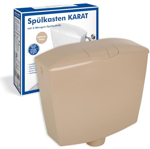 Sanitop-Wingenroth Spülkasten Karat | Tiefspülkasten mit Zwei-Mengen-Technik | 3,5 oder 6-9 l | Geräuscharm und vollisoliert | Variabler Anschluss | Beige | 21053 9