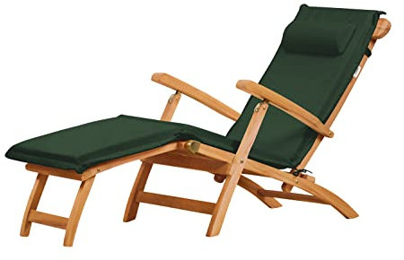 Kai Wiechmann Deckchair Auflage mit Nackenkissen im Set grün für Gartenliege Hochlehner