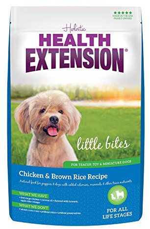Health Extension Little Bites Dry Dog Food for Toy and Small Breeds, Chicken & Brown Rice Recipe, with Probiotics & Superfoods for Digestion & Coat Health, 30 lb Bag