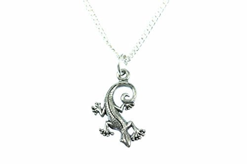 Miniblings chaîne à maillons argenté Gekko Collier Salamandre 45cm lézard lézard Argent - Bijoux Fantaisie Fait Main