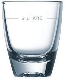 Arcoroc ARC G8340 Gin Schnapsglas, Shotglas, Stamper,35ml, mit Füllstrich bei 2cl, Glas, transparent, 24 Stück