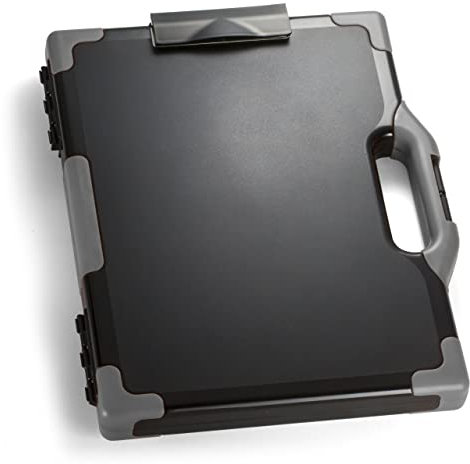 Officemate OIC 83324 Aufbewahrungsbox für Klemmbretter, Buchstaben-/Rechtsgröße, Schwarz und Grau (83324), 40,6 x 33 x 5,1 cm