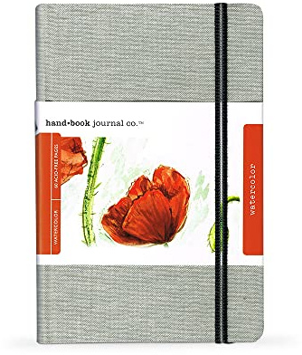 Speedball Linen Watercolour Journal 300gsm, Large Portrait, White, 8.25 x 5.5, For Painting, Drawing, Students, Artists, Journaling