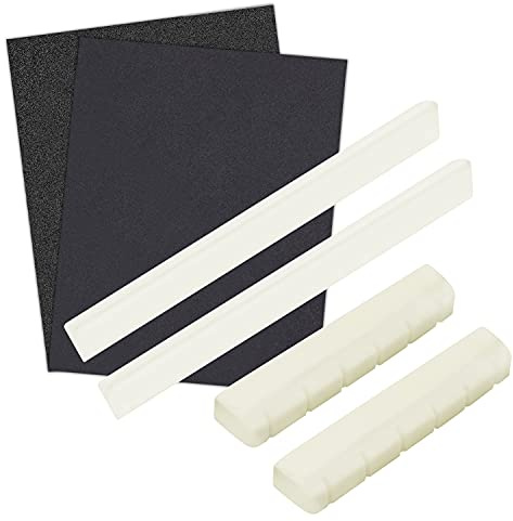 Juego de Ceja y Cejilla de Hueso Real Compatible para Puente de Guitarra Clásica de 6 Cuerdas. Recambio