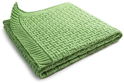 Sonnenstrick Babydecke-Baumwolle - Kuscheldecke, Schmusedecke und Schlafdecke - Bio-Baumwolle aus biologischem Anbau - wärmende und weiche, kratzfreie Decke 100 x 90 cm (Grün)