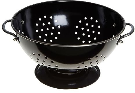 Premier Housewares Passoire rétro Émail Noir 23 cm