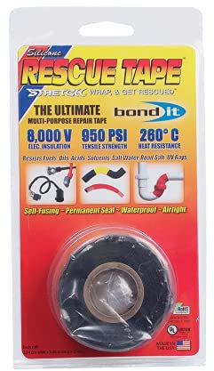 Silicone Rescue BANDE 3.55m Noir - Le nec plus ultra polyvalent Ruban réparation